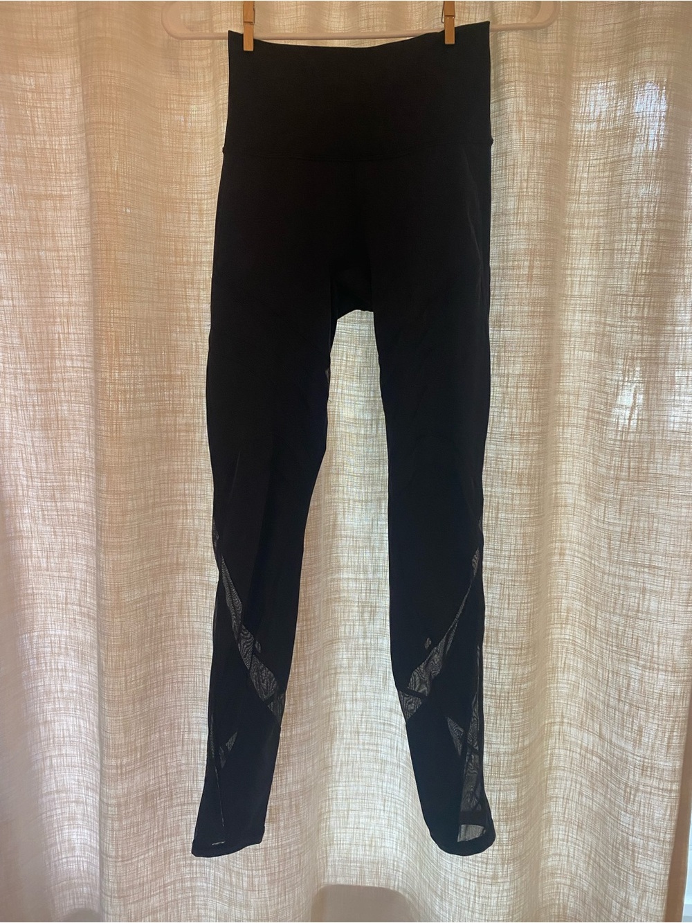 Lululemon Black Mesh High Waist Full Length Leggings